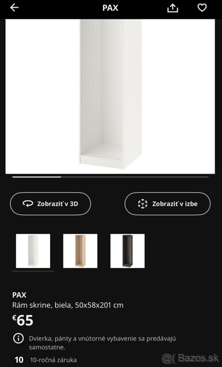 Predám skriňu PAX s dvierkami - IKEA - 5