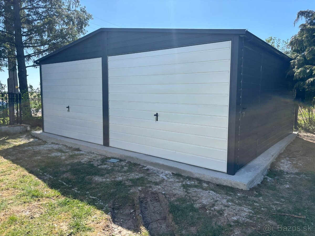 Plechová garáž 6x6m - 5