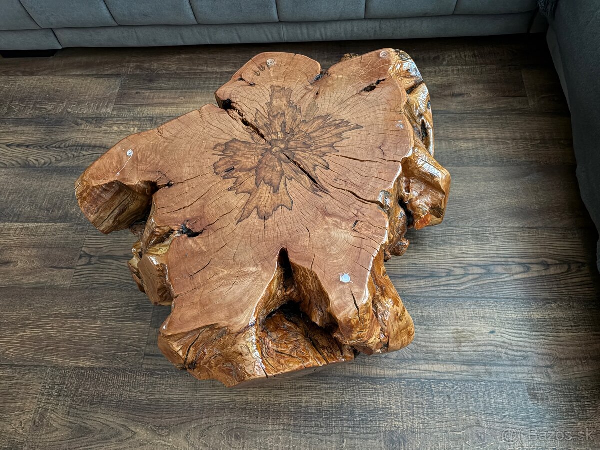 Predám konferenčný stôl masív koreň hruška - 5