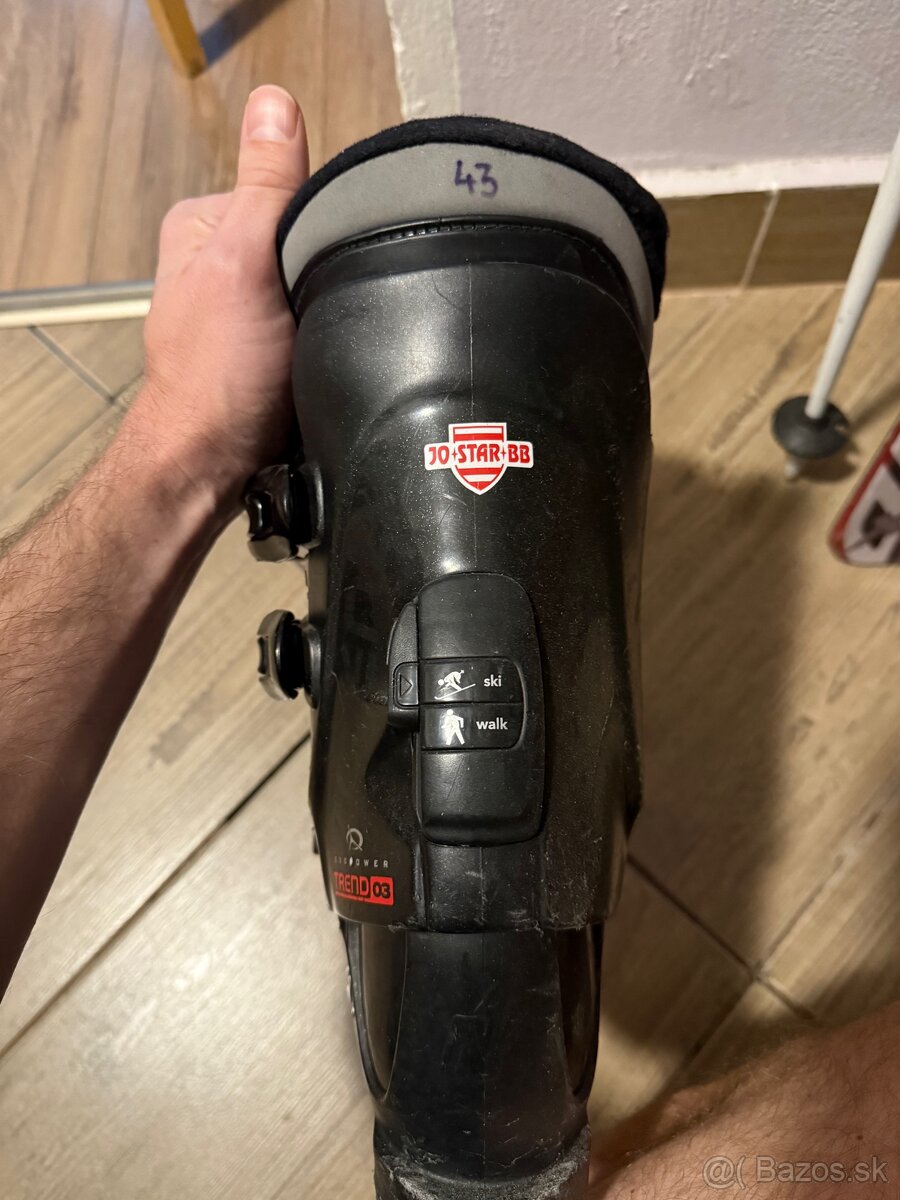 Predam sadu pánske lyže 155cm. Liziarky 43. Palice 120cm - 5