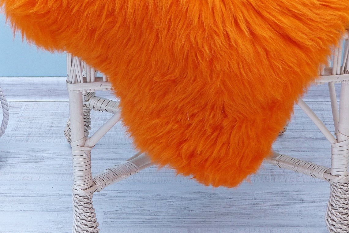 Oranžová ovčia kožušina - 5
