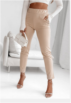 Béžové La blanche nohavice - 5
