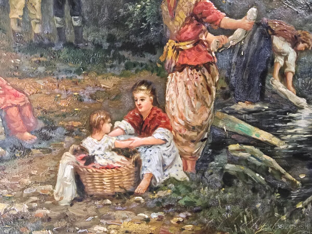 Starožitný obraz maľba na dreve - 5