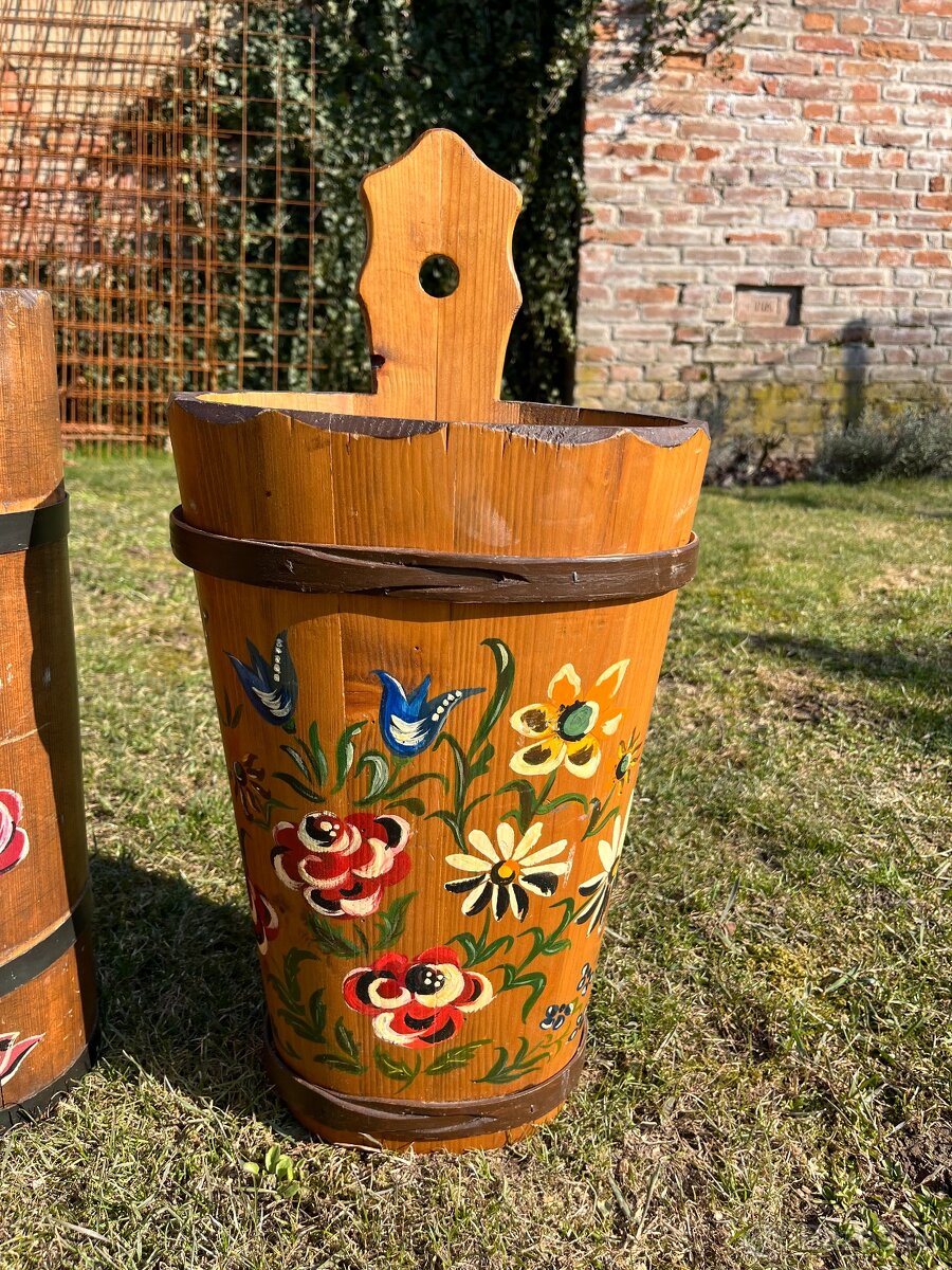 Drevené ručne maľované nádoby - 5