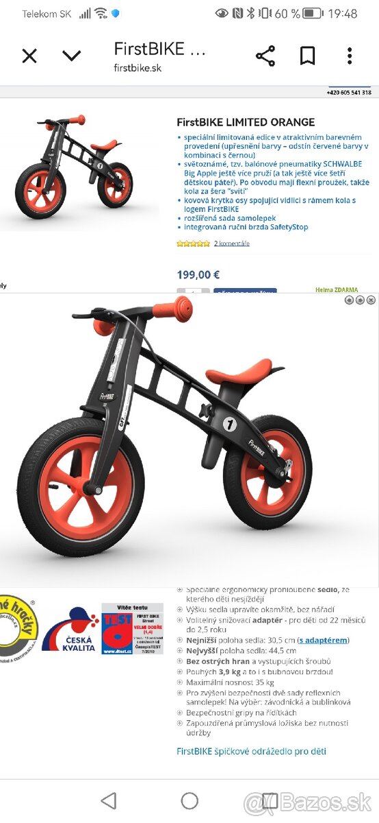 Odrážadlo FirstBIKE Limited Orange - 5