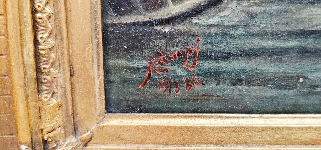 Eugen Kampf plachetnica olejomaľba - 5