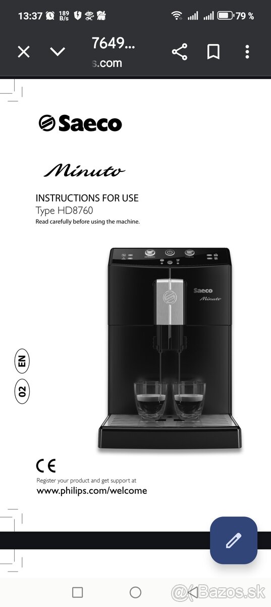 KAVOVAR SAECO MINUTO HD8760 - 5