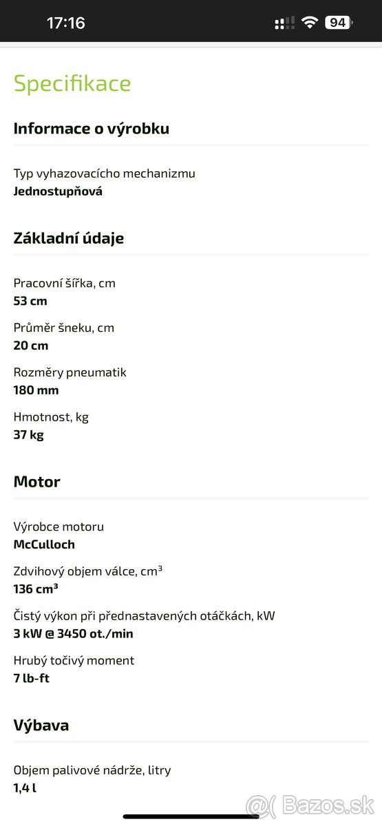 Predám snehovú frézu zn.MC culloch - 5