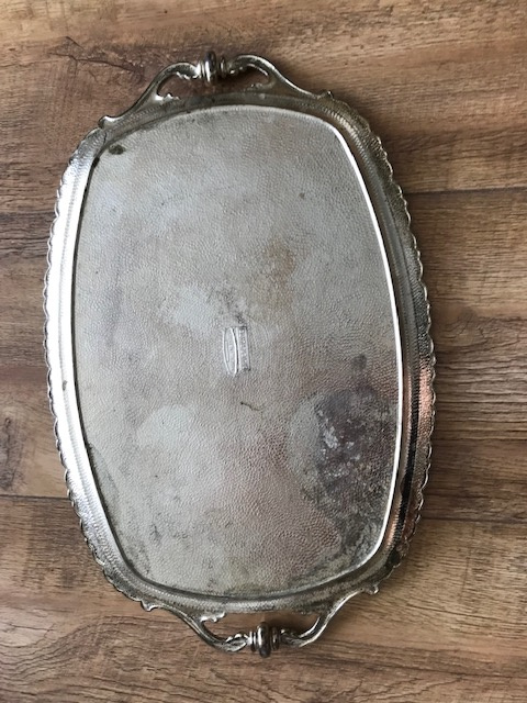 postriebrená tácka- velká misa - 5