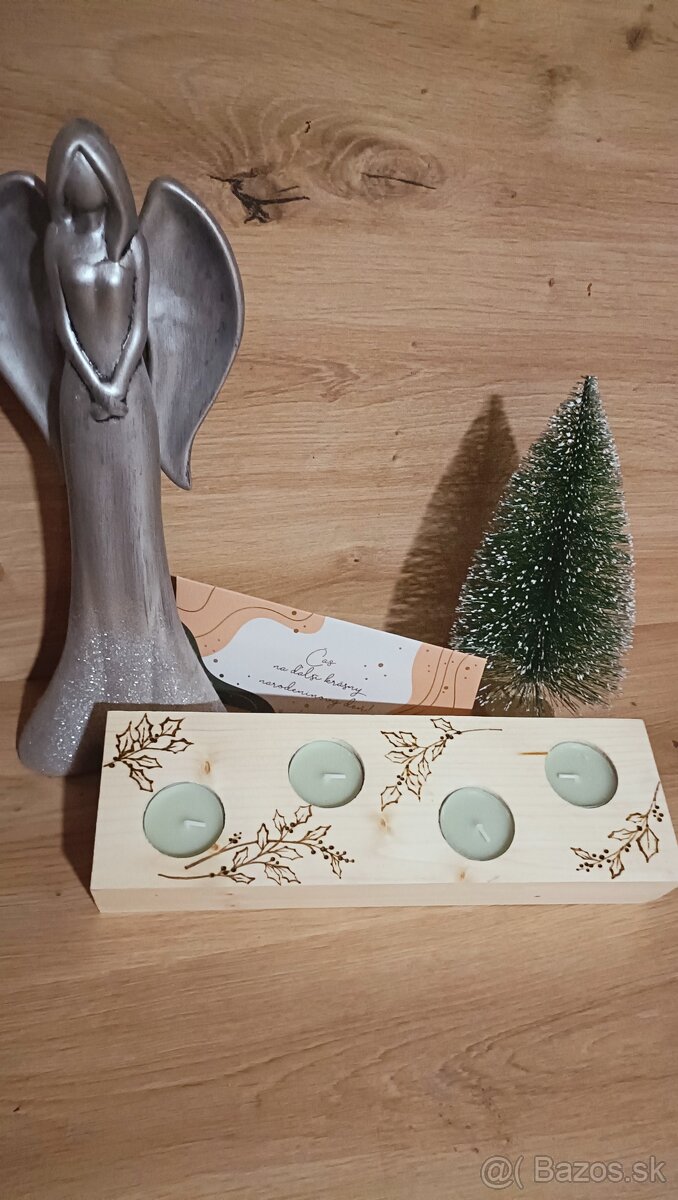 Vianočná dekorácia svietnik - 5