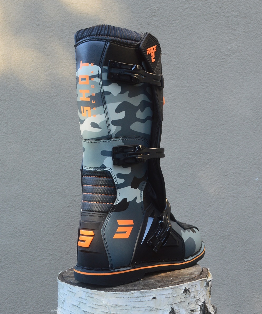 Predám mx sx čižmy SHOT camo sivé oranžové - 5
