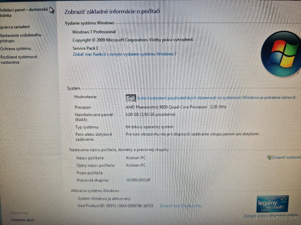 Predám Pc zostavu AMD Phenom - 5