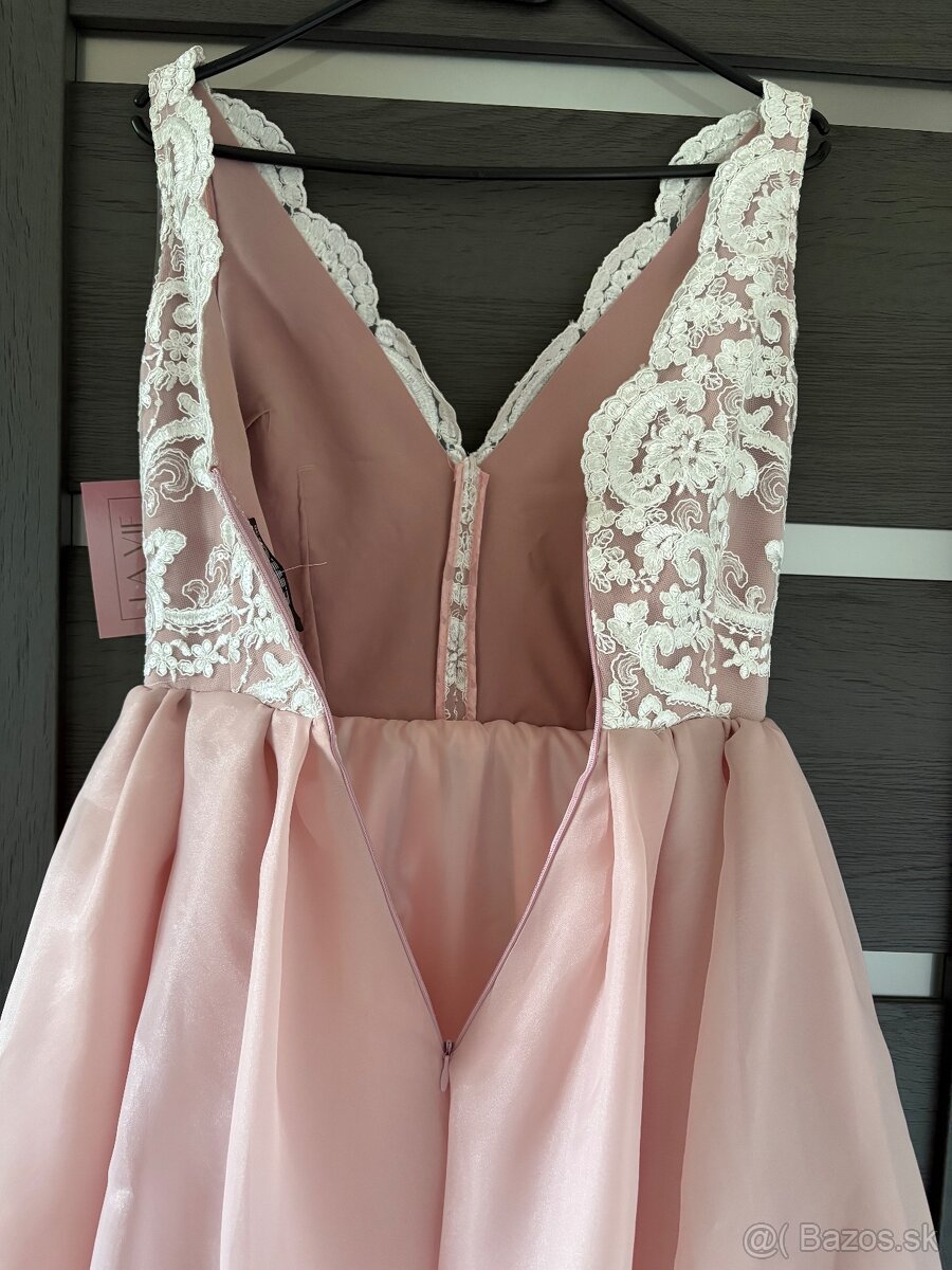 Púdrové spoločenské šaty 36/S - 5