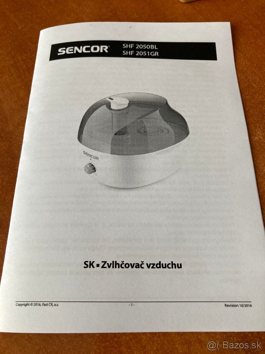 nový zvlhčovač vzduchu SENCOR - 5