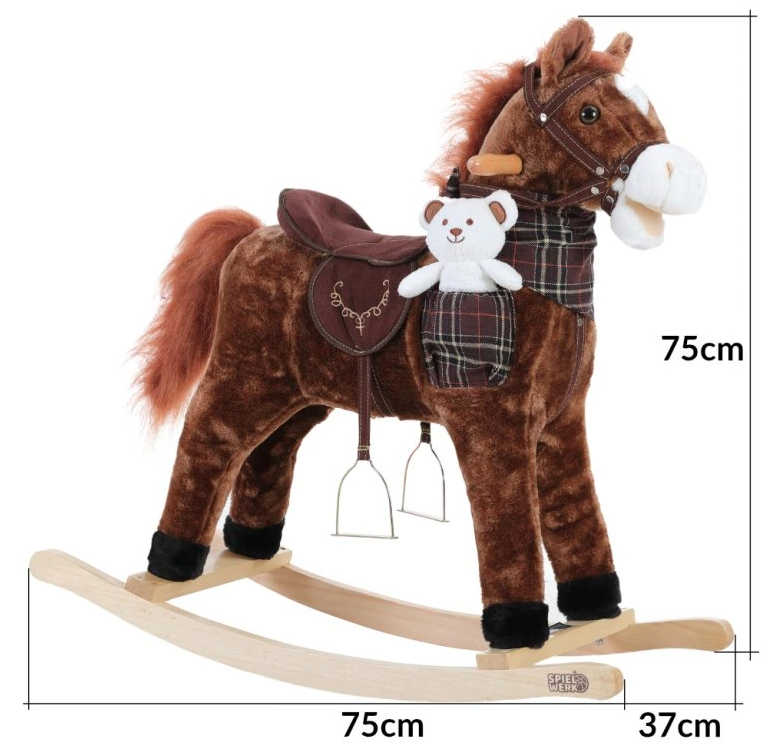 Detský hojdací jednorožec sloník koník so zvukom a baterkami - 5