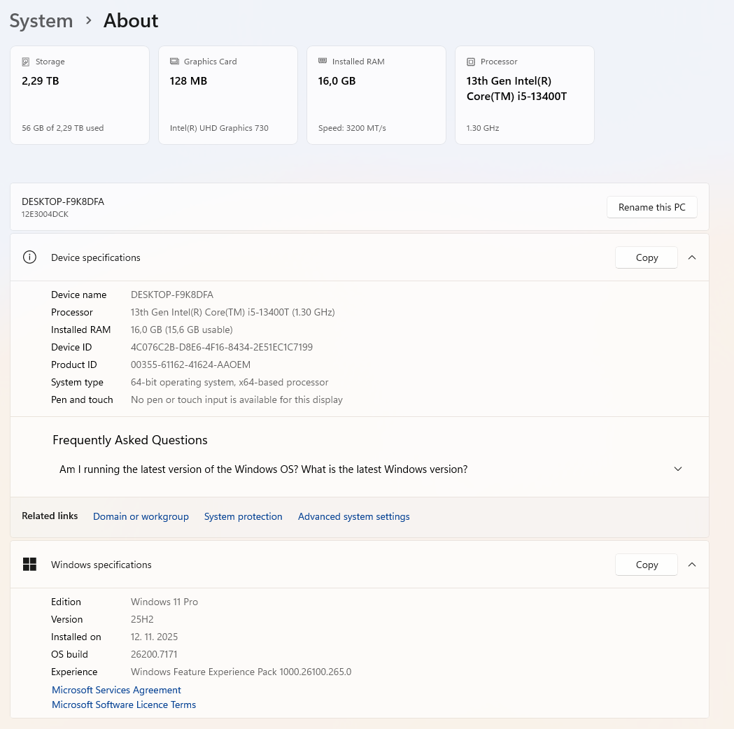 Lenovo M70q Gen 4/ i5 CPU/ 16GB RAM/ 512GB SSD - 5