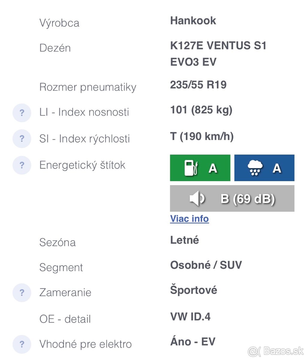 Hankook Ventus S1 Evo3 235/55 R19 101T - 5