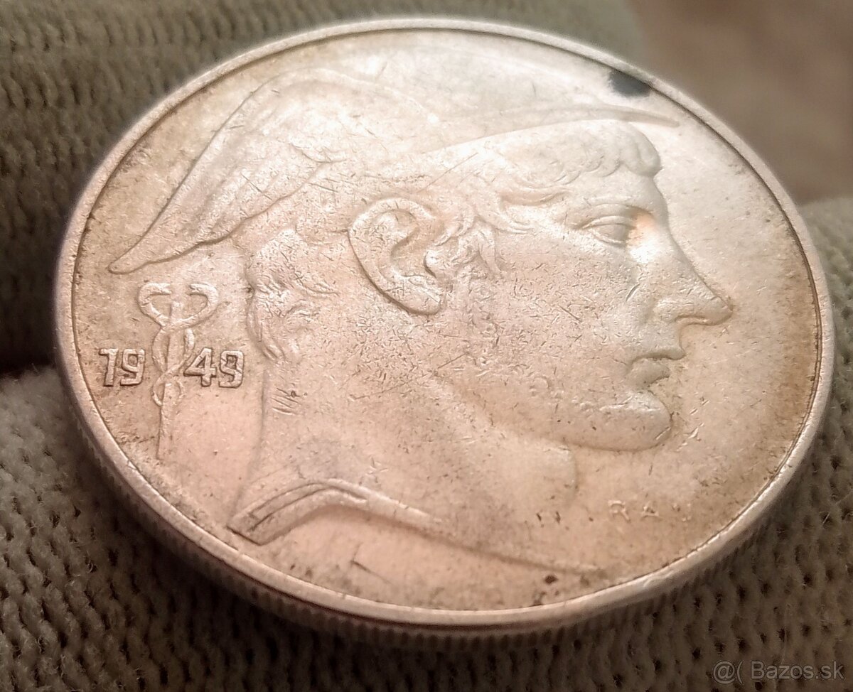 Strieborné 20 franky Belgicka. - 5