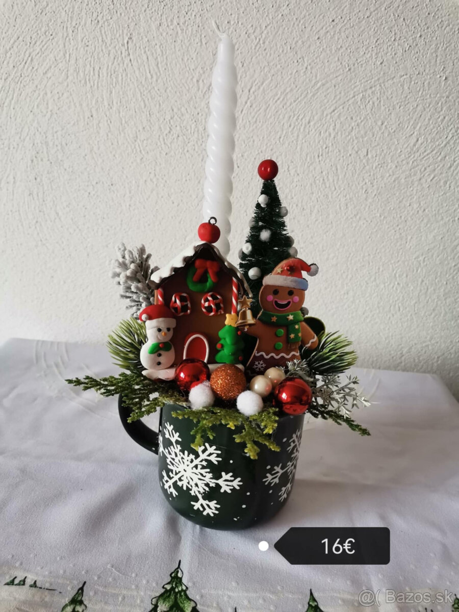 Vianočné dekorácie na stôl s 1 sviečkou - 5