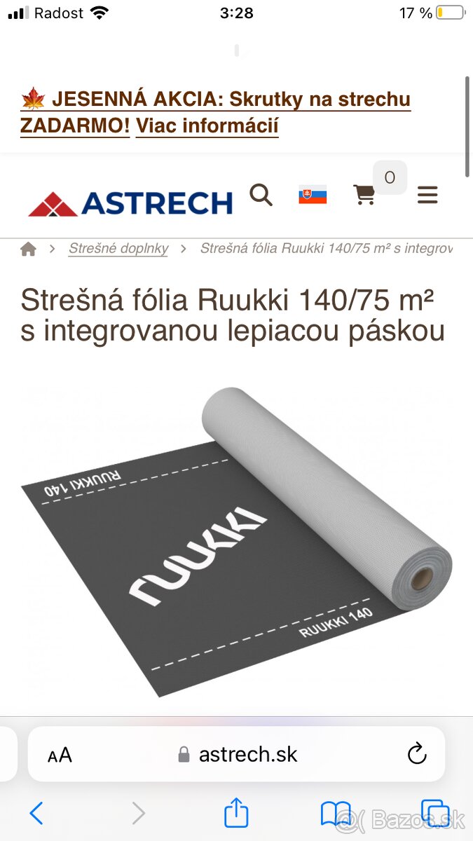 Paropriepustná strešná fólia - Ruuki 140 fix 75m2 - 5