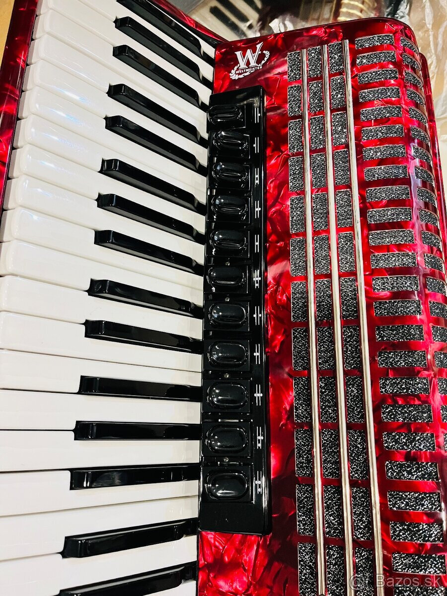Predám špičkový akordeón Weltmeister Topas IV 96 basový- NAJ - 5