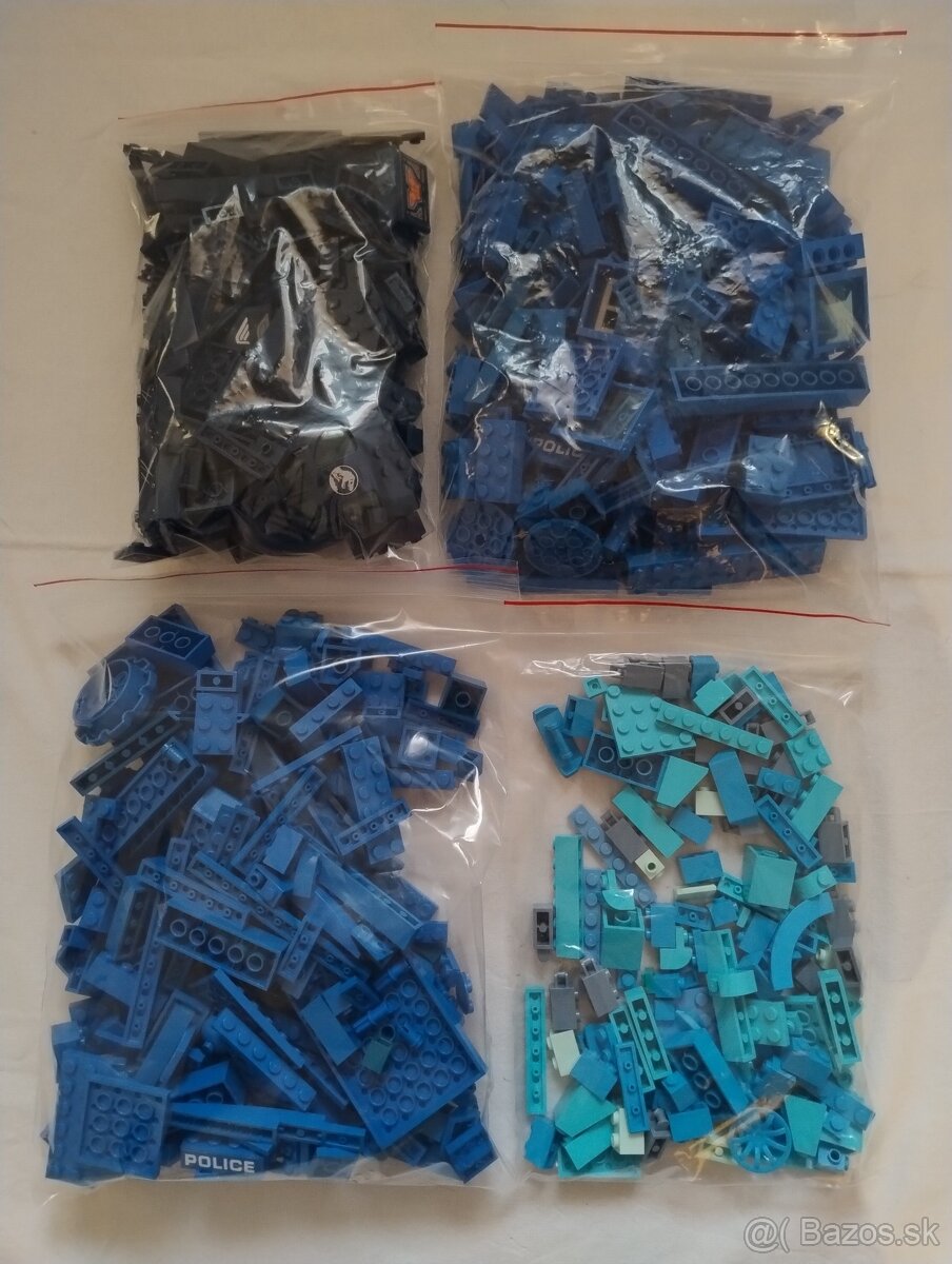 Originálne LEGO kocky - modrá 899 g - 5