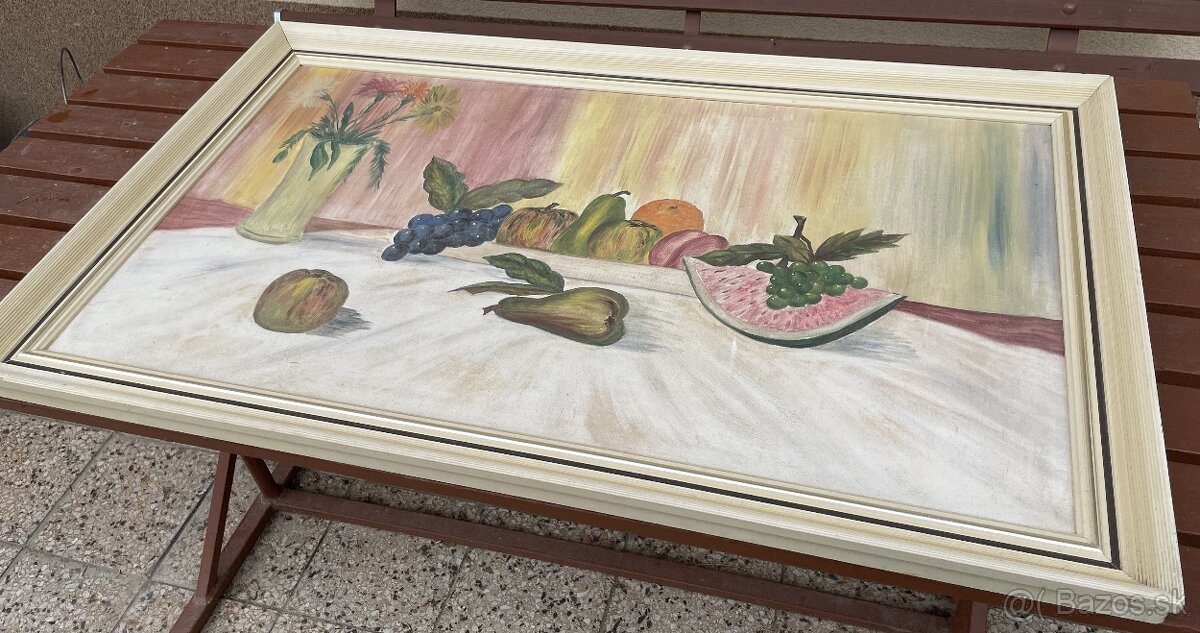 starožitný ručne maľovaný obraz - 5