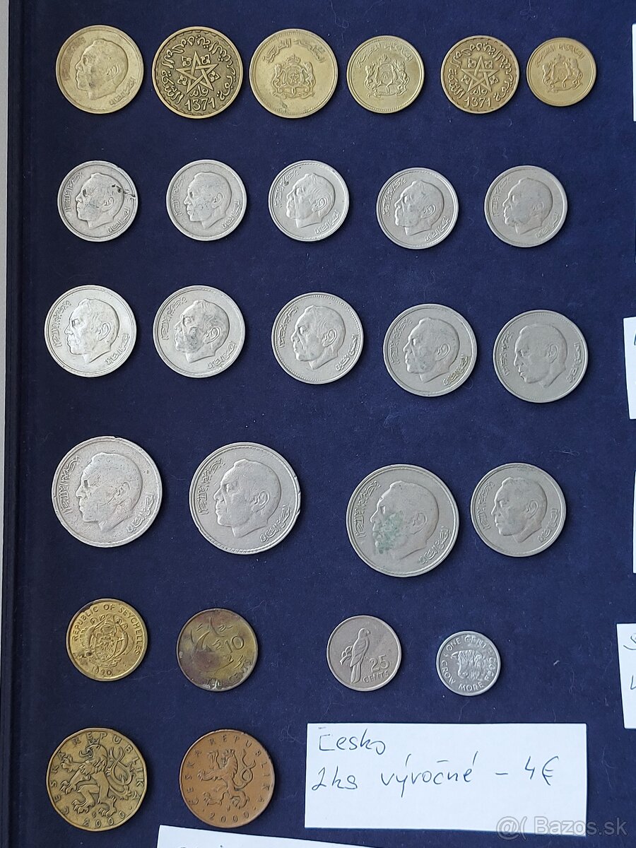 Zbierka mincí - Maroko,Taliansko, České mince, dvojeurovky - 5