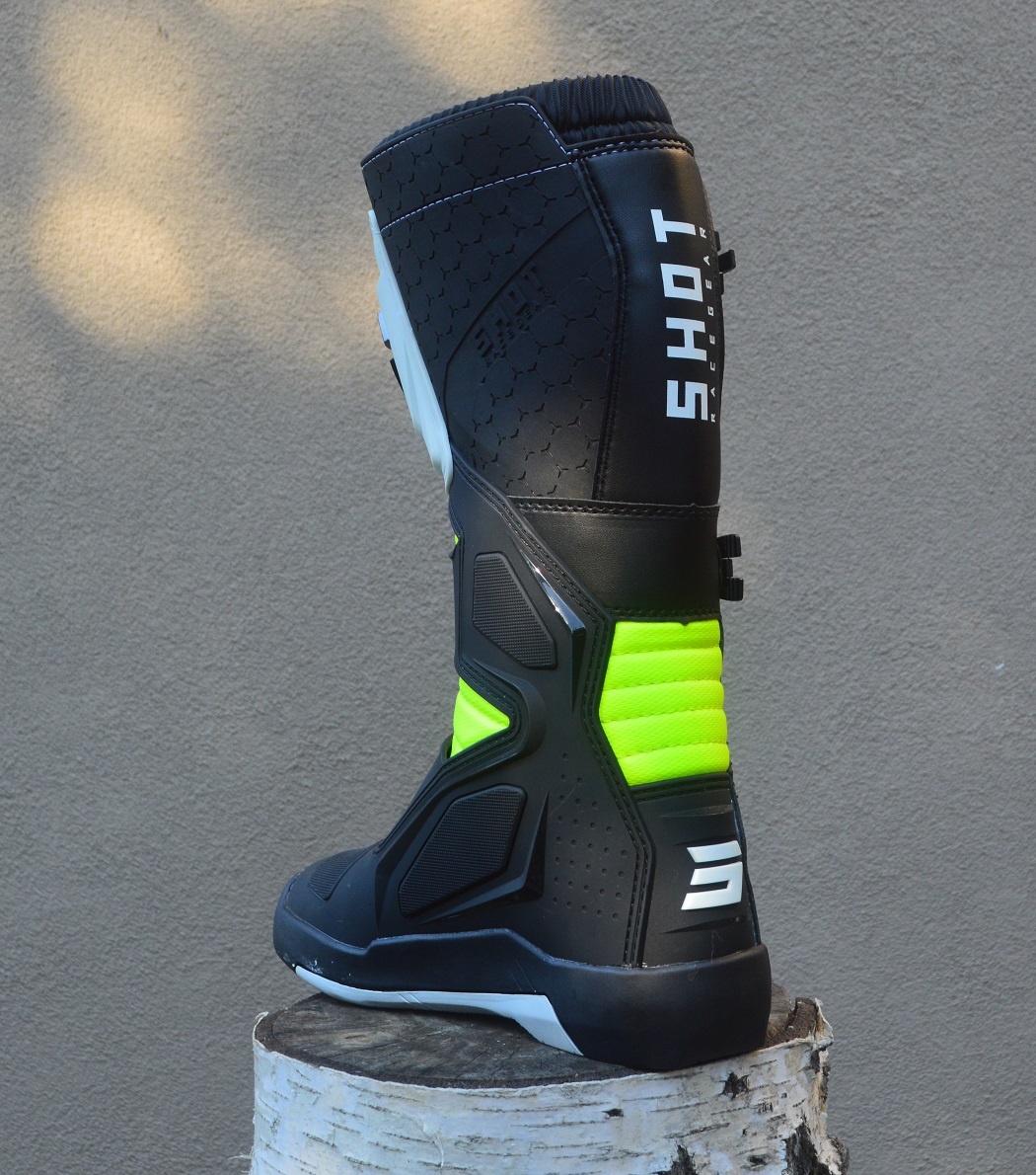 Čižmy topánky SHOT čierne žlté biele - 5