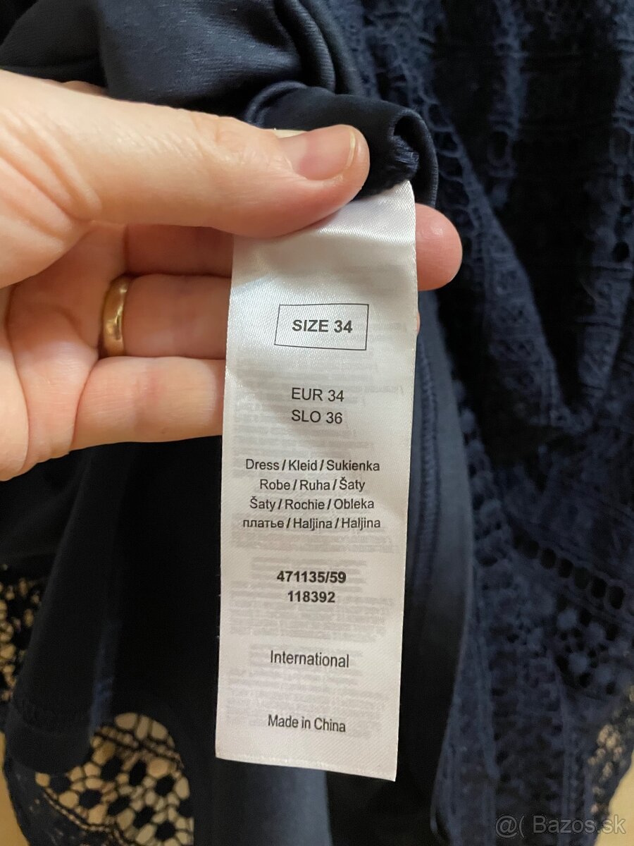 Predám modré šaty zn. Orsay veľ. 34 - 5