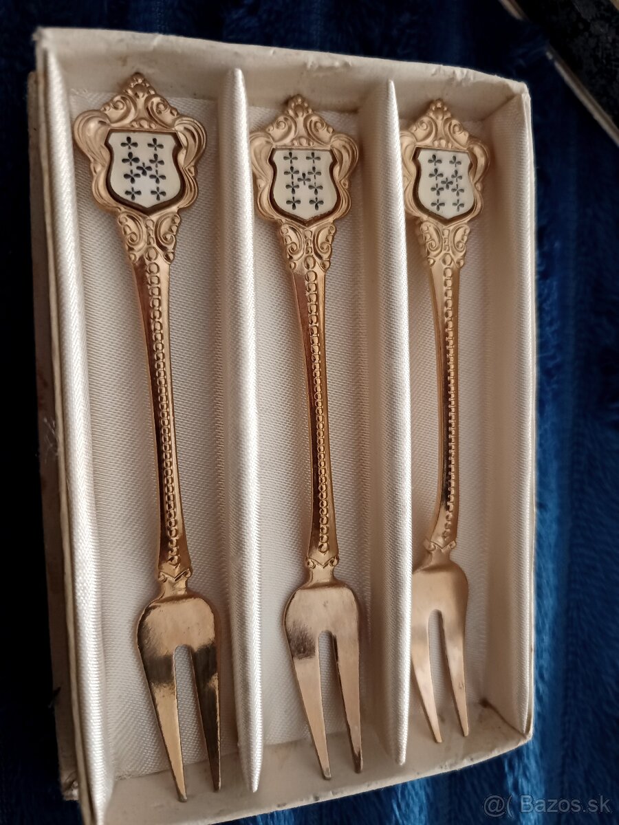 Pozlátené dezertné vidličky, 6 ks v krabičke - 5