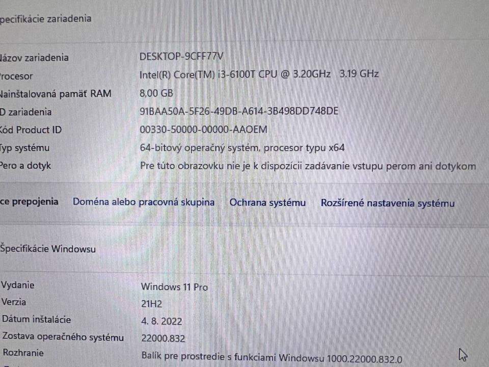 Mini počítač Dell.Intel i3-6100T 2x3,20GHz.240G SSD.8gb ram - 5