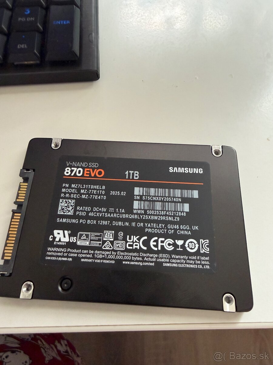 Samsung SSD 870EVO 1TB 2,5” - 5