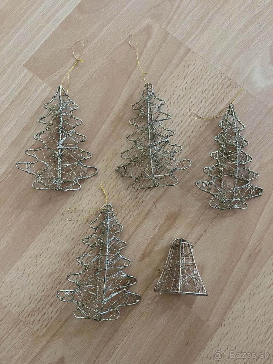 5 kovových vianočných ozdôb - 5