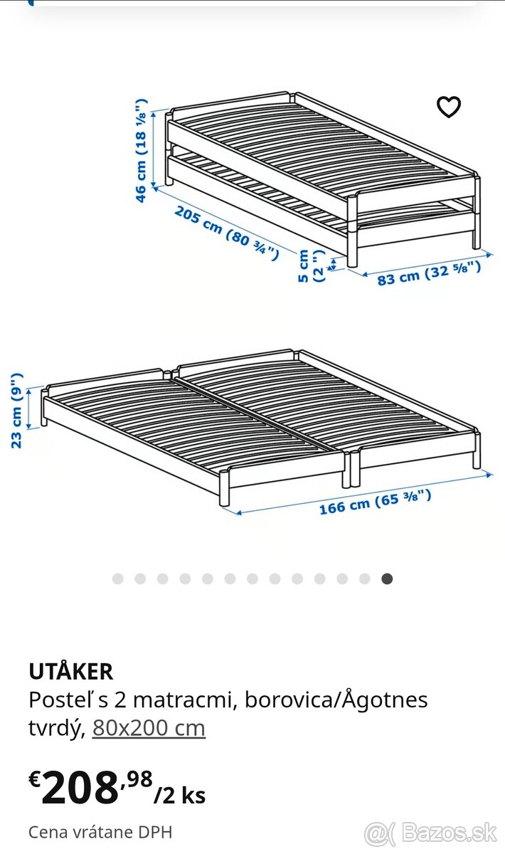 Stohovateľná posteľ IKEA - 5