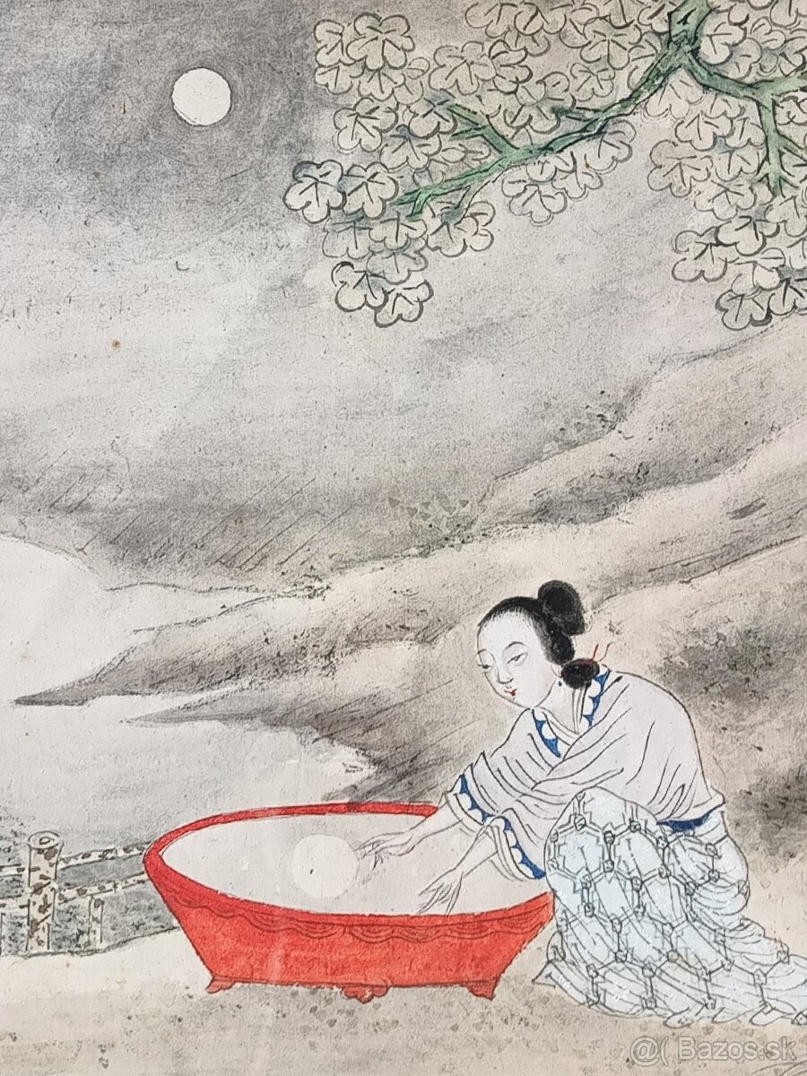 Akvarel Čína pravdepodobne 19 Storočie - 5