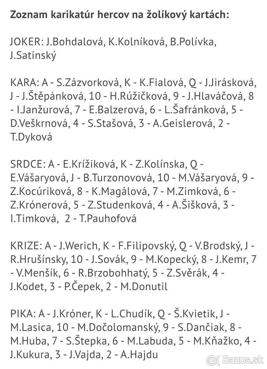Žolíkove karty Herci - 5