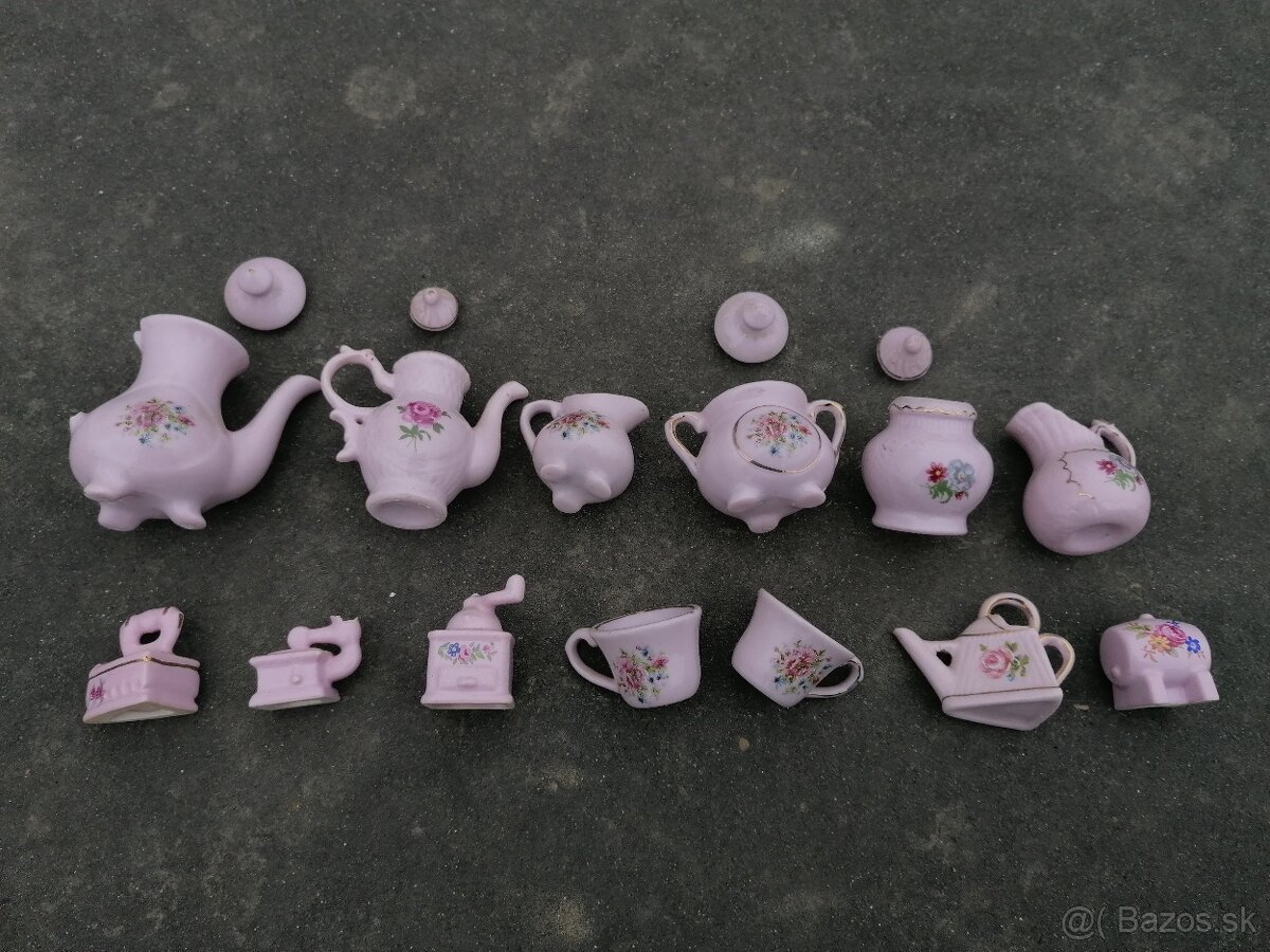Predám zbierka miniatúr z ružového porcelánu - 5