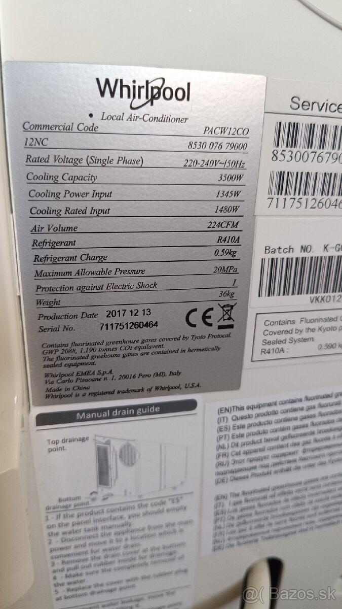 Prenosná klimatizácia Whirlpool PACW12CO - 5