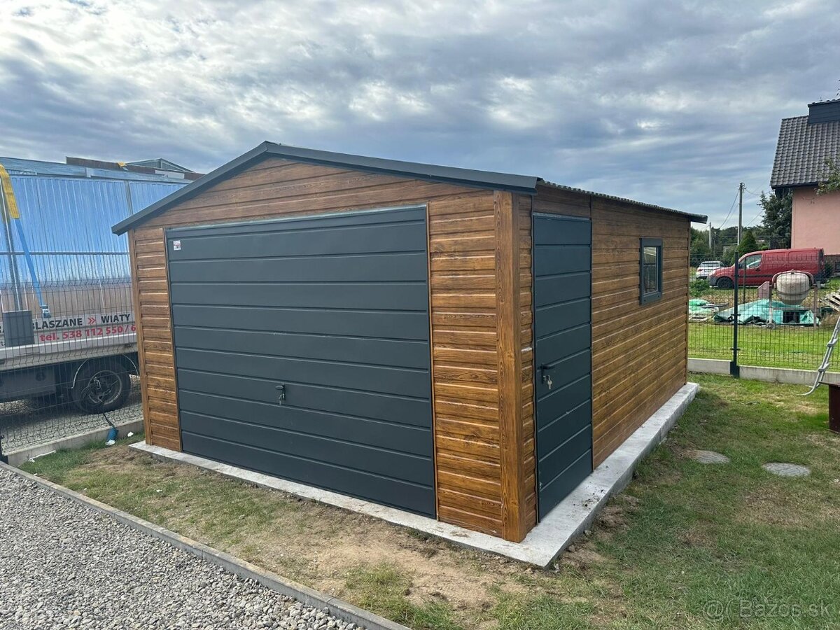 Plechová garáž 4x5m - 5