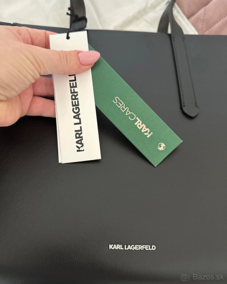 KABELKA KARL LAGERFELD K/IKONIK 2.0 LEATHER TOTE PIN BLACK - 5
