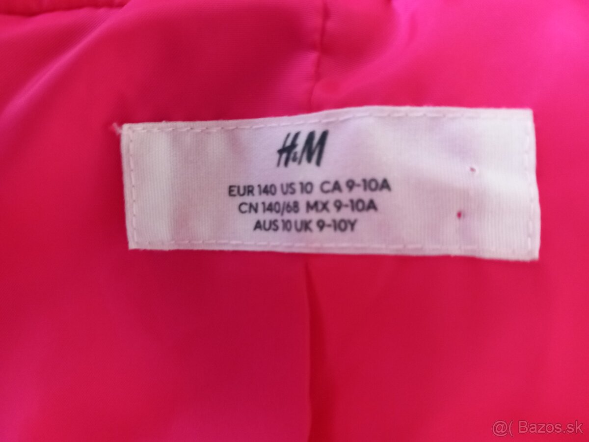Zimná dievčenská bunda zn. H&M, veľkosť 140 - 5