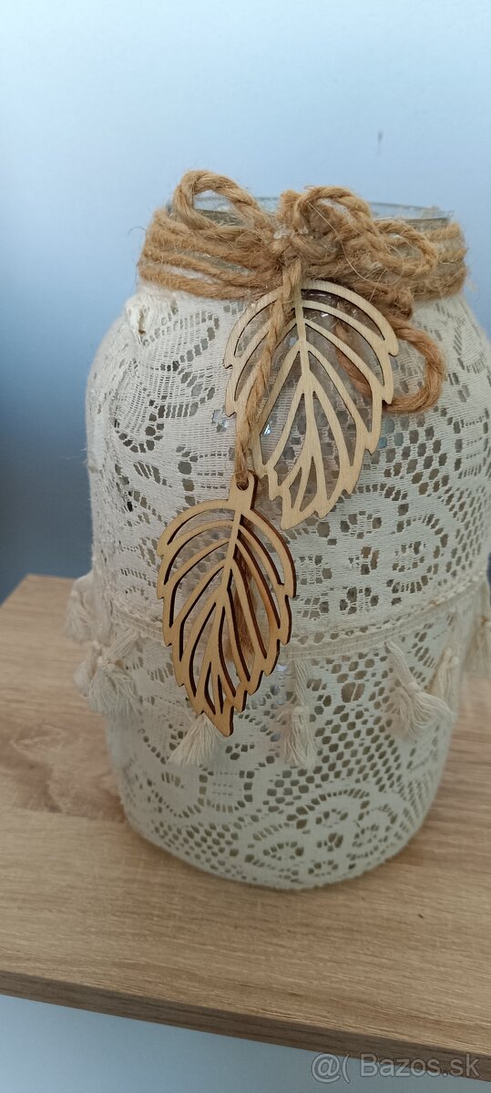 Handmade BOHO svietniky veľké : svadobná výzdoba - 5