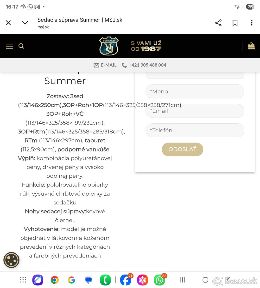 Predam luxusnu sedaciu supravu z MSJ - 5
