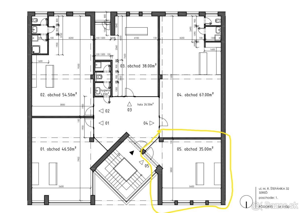PRIESTOR 35 m2 na obchod, služby, Sereď centrum - 5