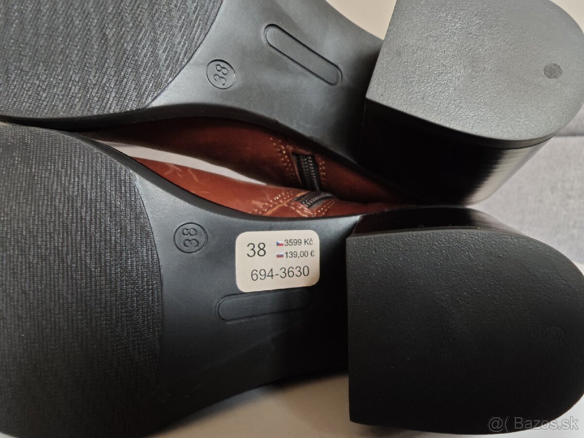 Nové kožené čižmy Baťa, 38 - 5