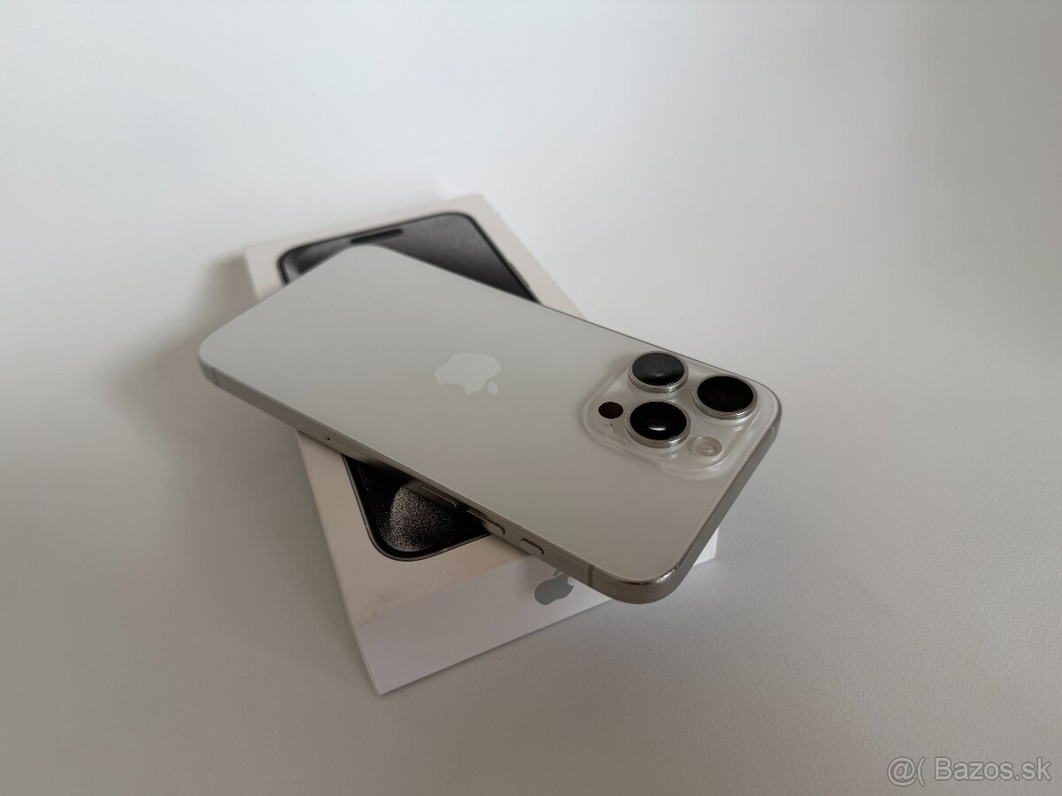 iPhone 15 Pro Max - White Titanium, 1TB - TOP STAV - 5
