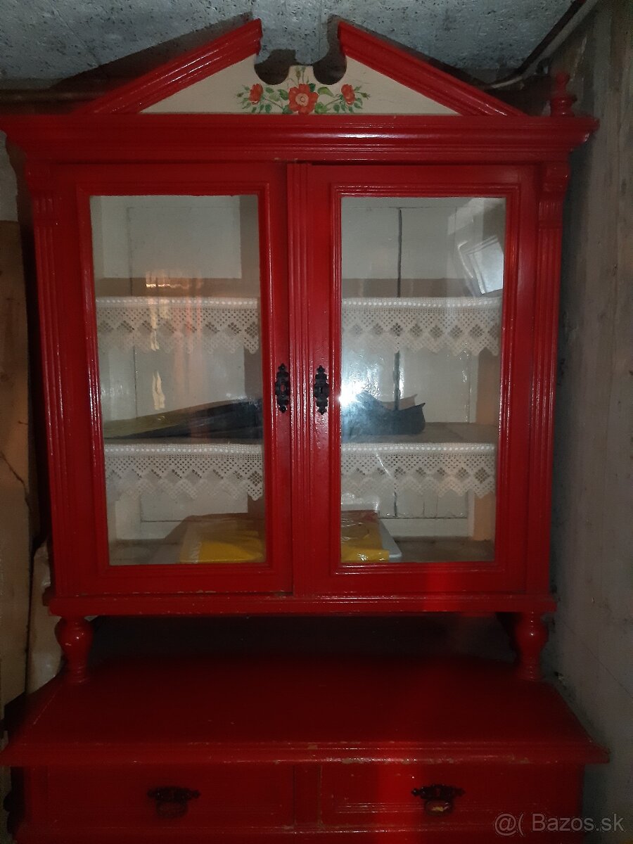 vintage kredenc, komoda, stolička - 5