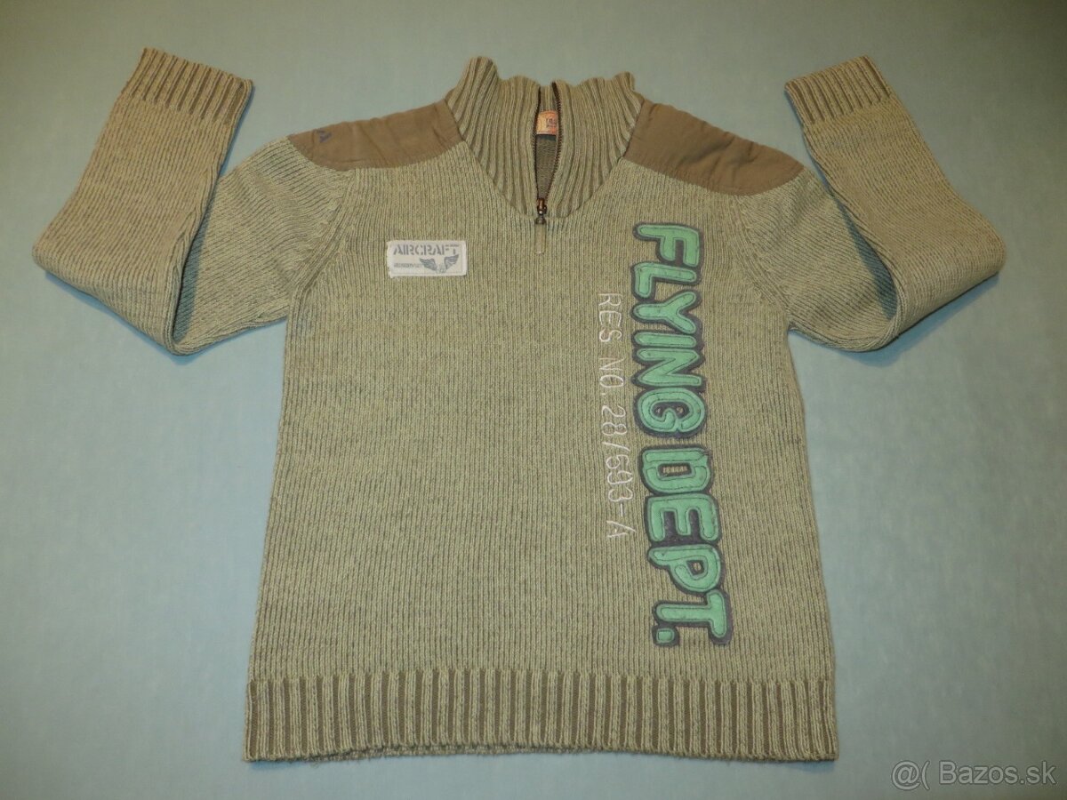 Teplá oranžovohnedá vesta + sveter - veľ. 128 - 5