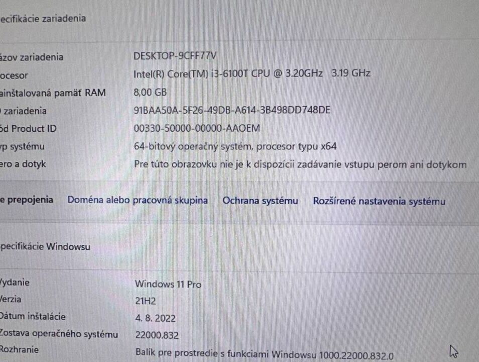 Mini počítač Dell.Intel i3-6100T 2x3,20GHz.240G SSD.8gb ram - 5